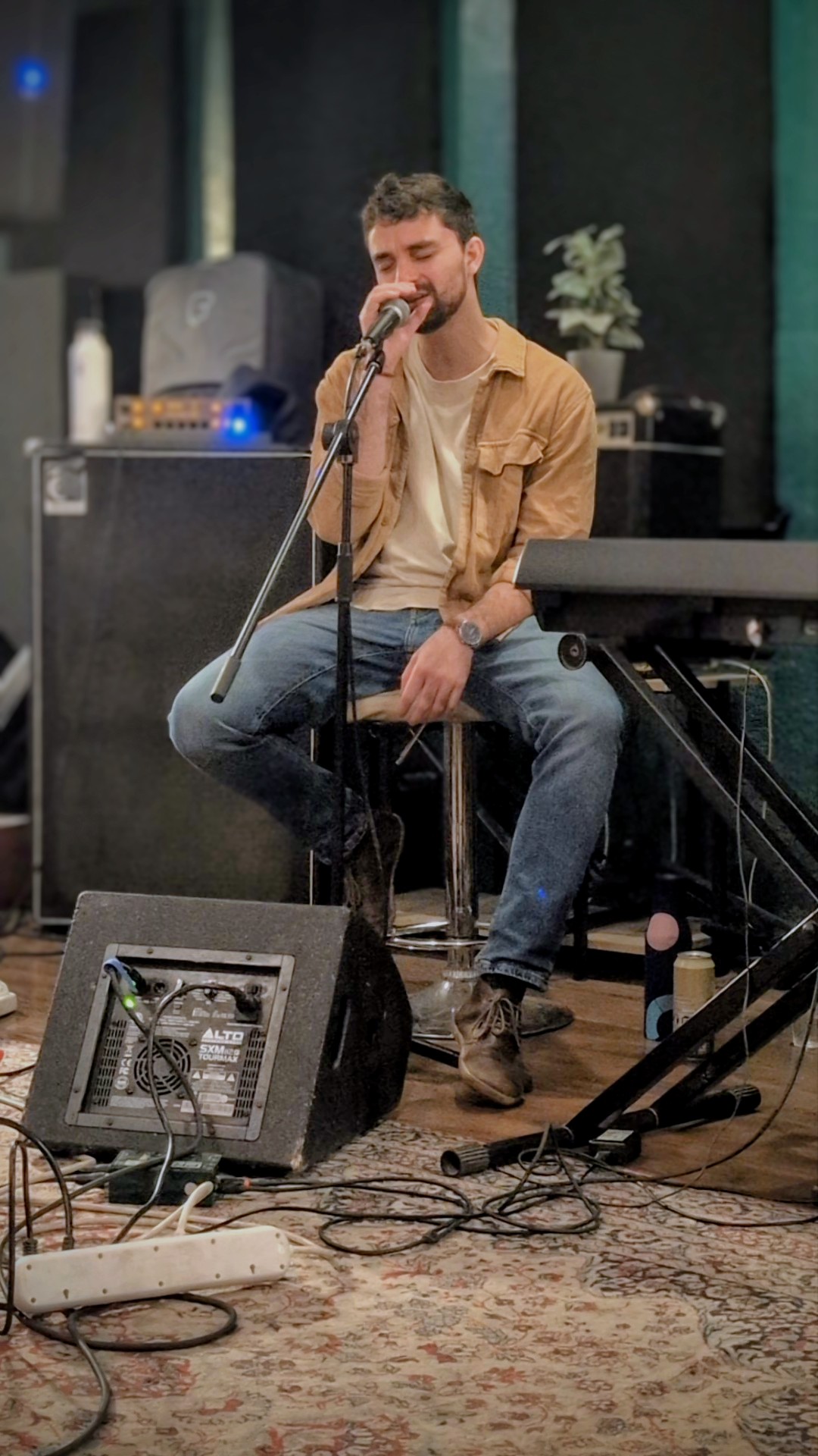 Singing at the improv workshop concert